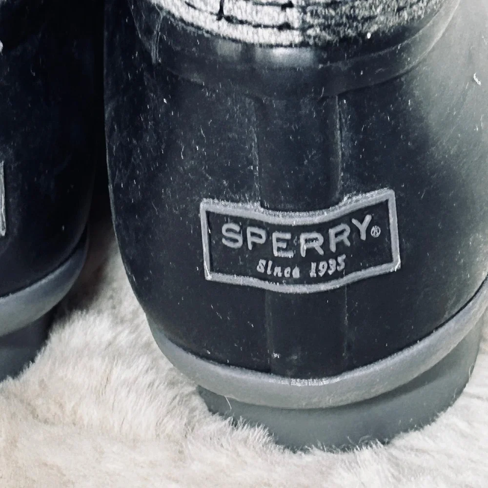 Sperry Womens‎ Duck Boots Plaid Wool Blend Side Zip Waterproof Winter Sz 9